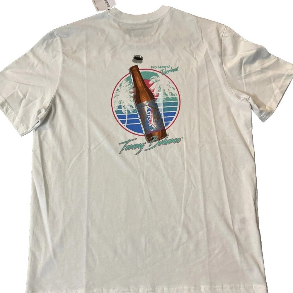 Tommy Bahama Two Second Workout T-Shirt Men’s Small Oatmeal Short Sleeve Tee - Picture 6 of 6
